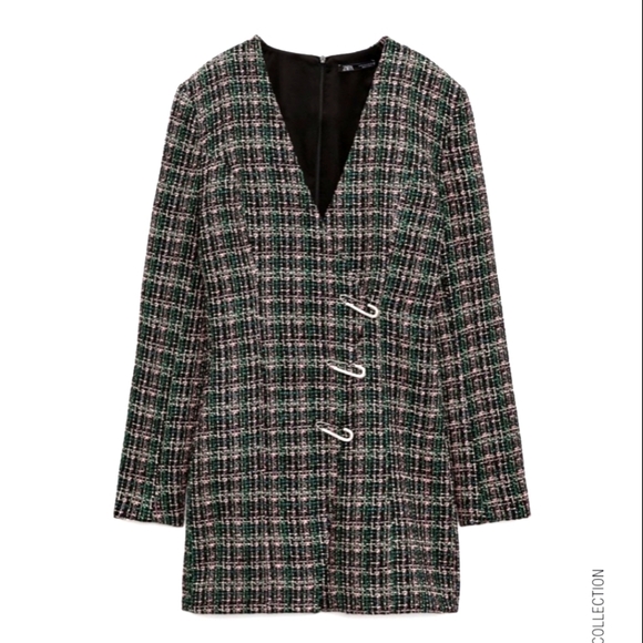 NWT Zara LIMITED EDITION MOCK WRAP TWEED JACKET DRESS - Picture 5 of 9